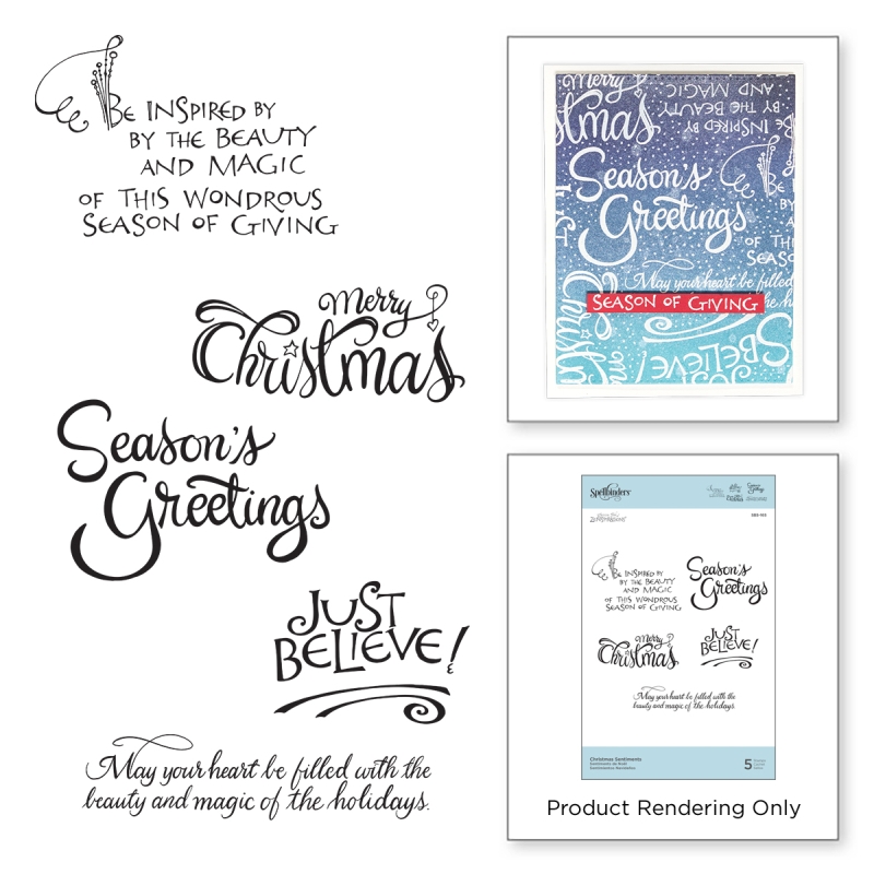 Spellbinders - Christmas Sentiments Rubber Stamps