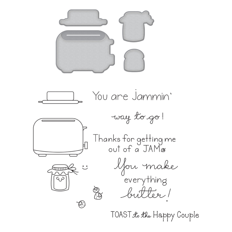 Spellbinders Stamp & Die Set - Toast with Jam 'n Bread