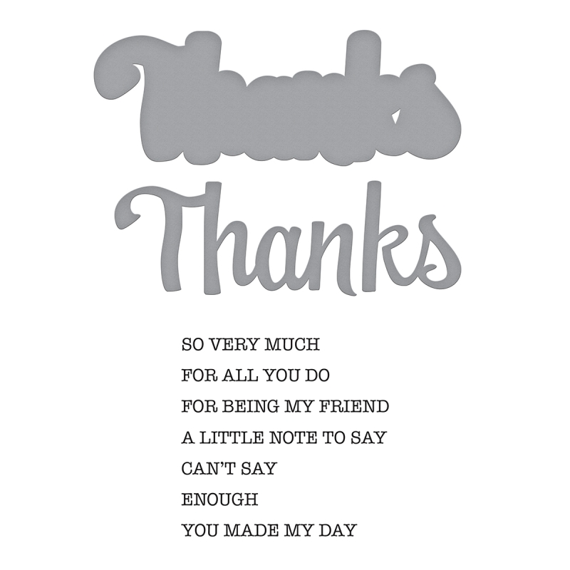 Spellbinders Stamp & Die Set - Thanks Expressions 