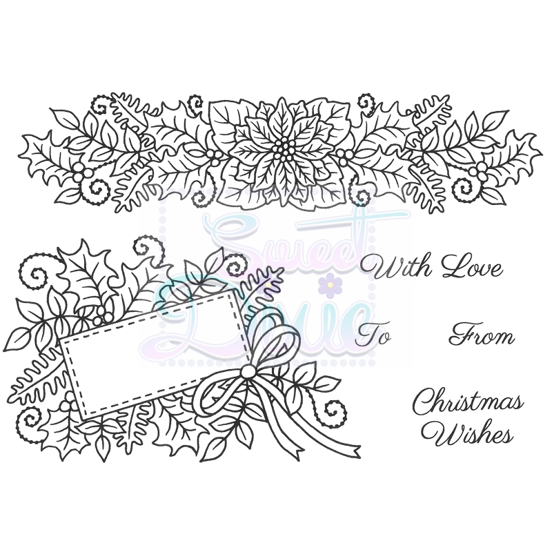 SD Floral Christmas Border and Tag