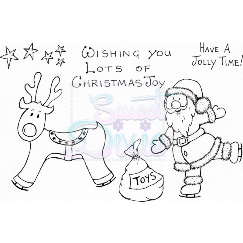 Sweet Dixie Skating Santa by Lindsay Mason