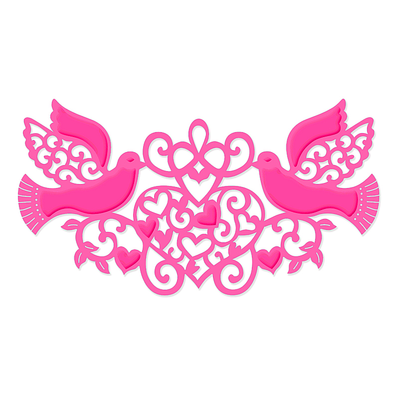 Sweet Dixie Doves & Hearts die set