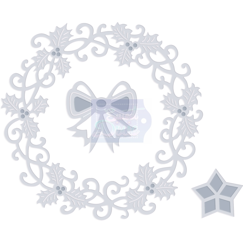 Sweet Dixie Delicate Holly Wreath die set