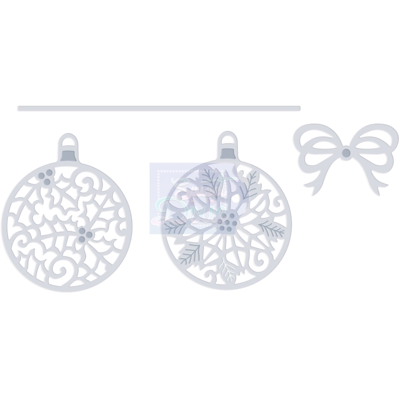 Sweet Dixie Holly & Poinsettia Baubles die set