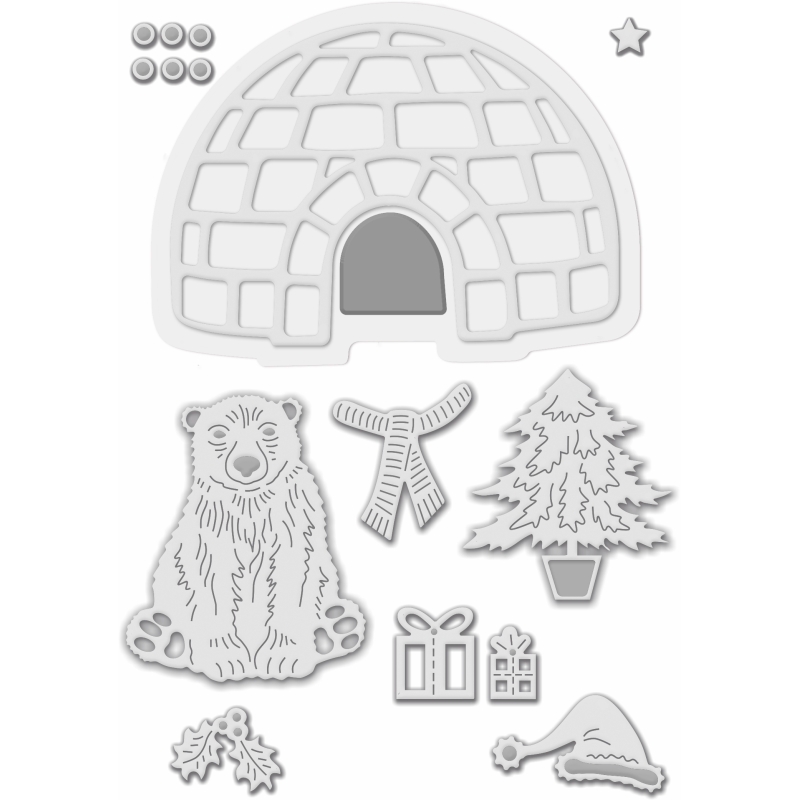 Sweet Dixie Polar Bears & Igloo die set