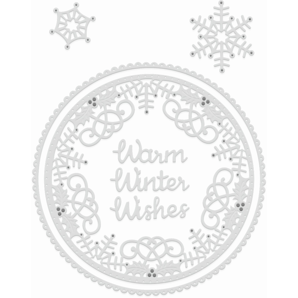 Sweet Dixie Warm Winter Wishes Frame die set