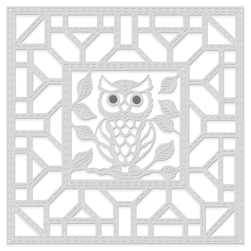 Sweet Dixie Large Owl Applique Patchwork Square die set