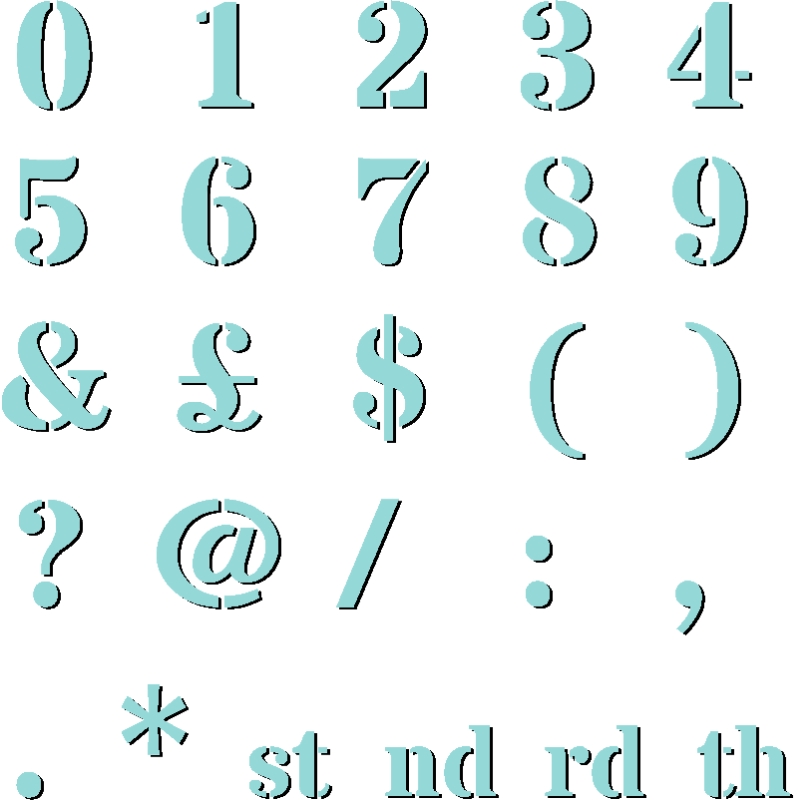 Sweet Dixie Number and Character Stencil