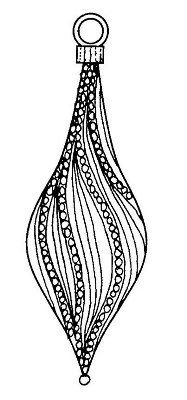 Long Twisted Bauble Rubber Stamp