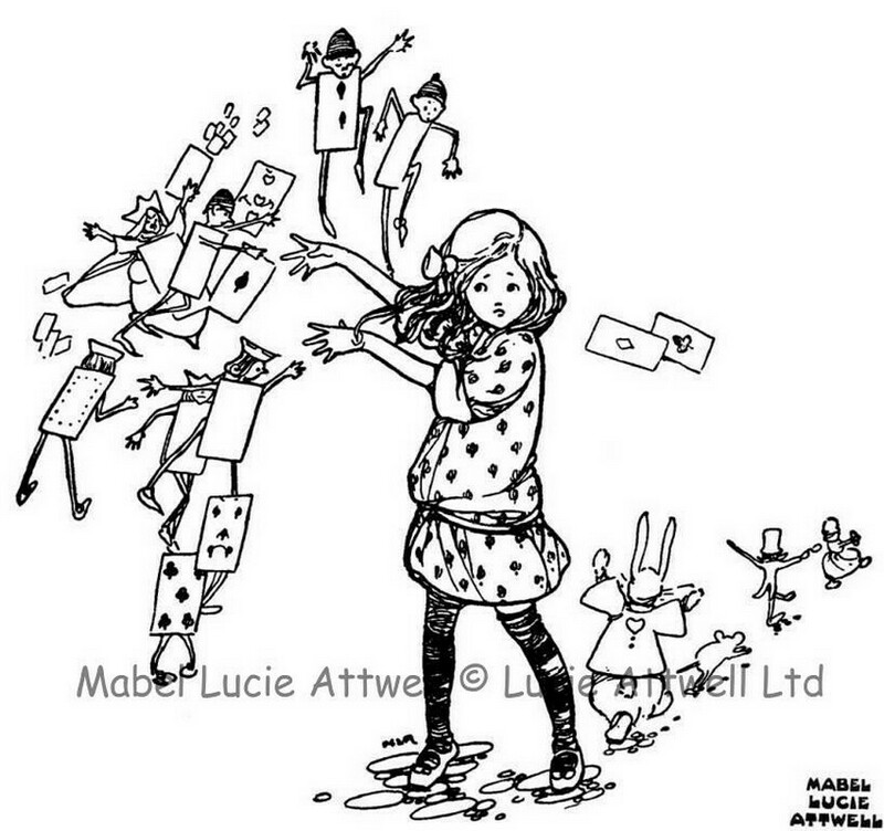 Mabel Lucie Attwell Cut of Her Head Rubber Stamp