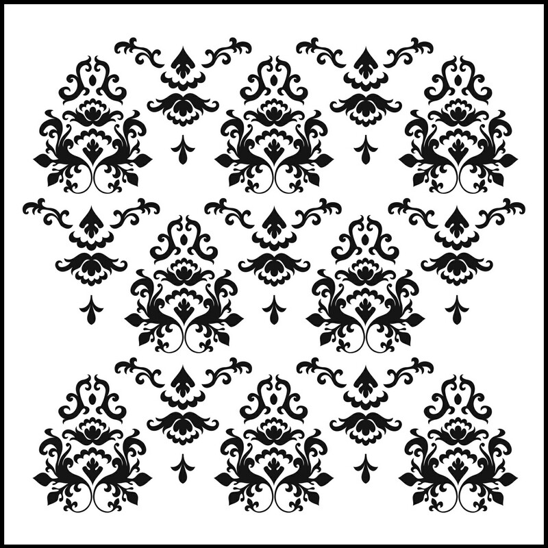 12x12 Stencil Damask