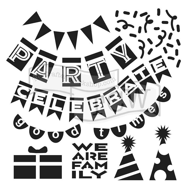 6x6 Stencil Party Banners