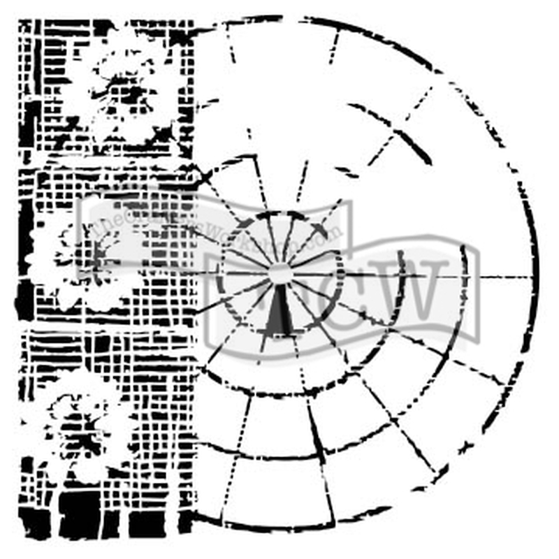 6x6 Stencil Floral Radar