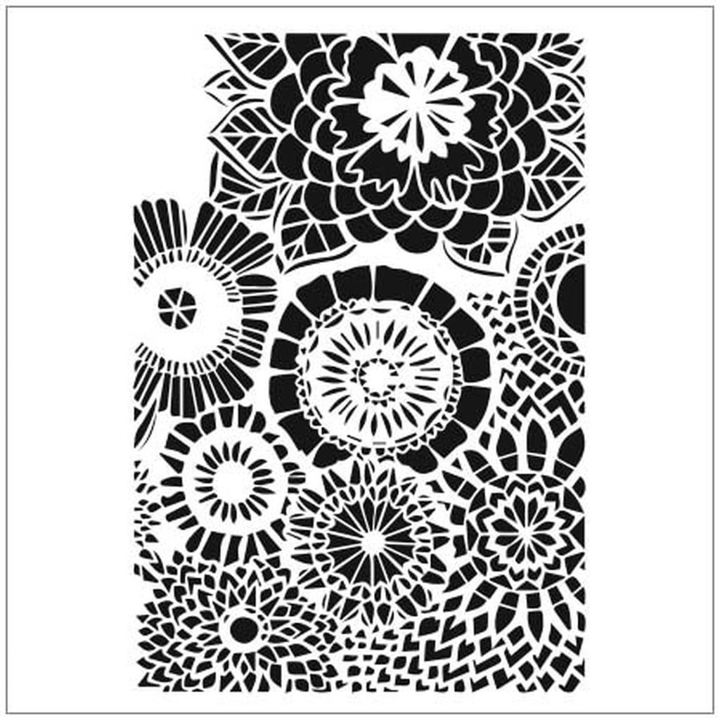 6x6 Stencil Wallflowers
