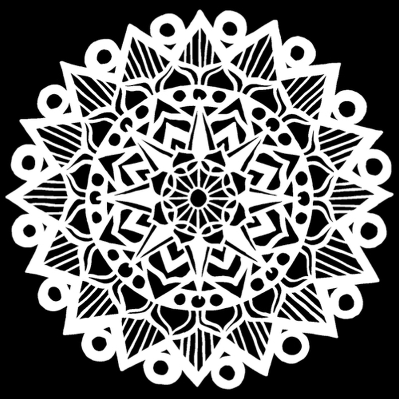 6x6 Stencil Striped Mandala