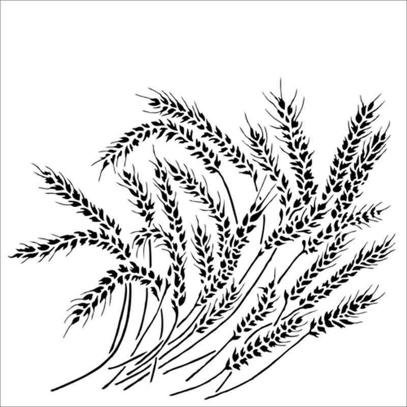 12x12 Stencil Wheat Stalks