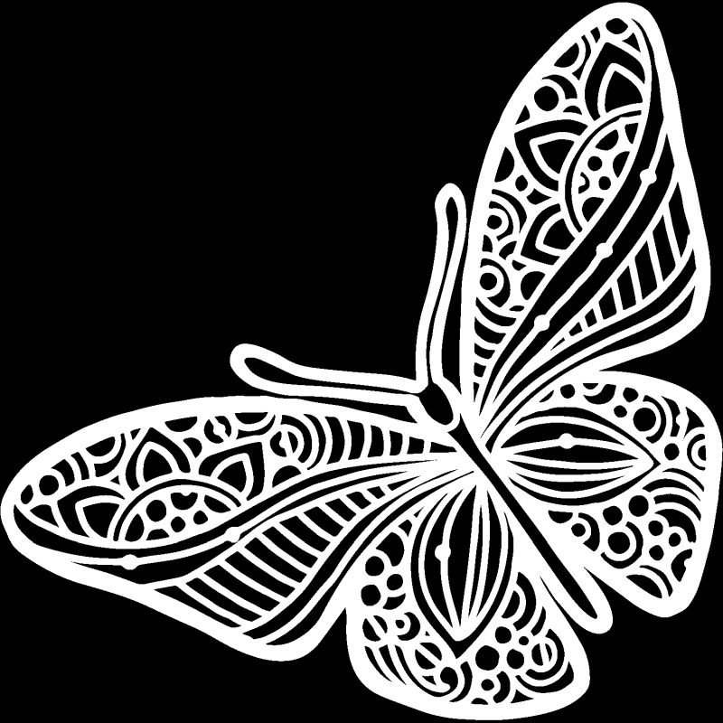 12x12 Stencil Joyous Butterfly