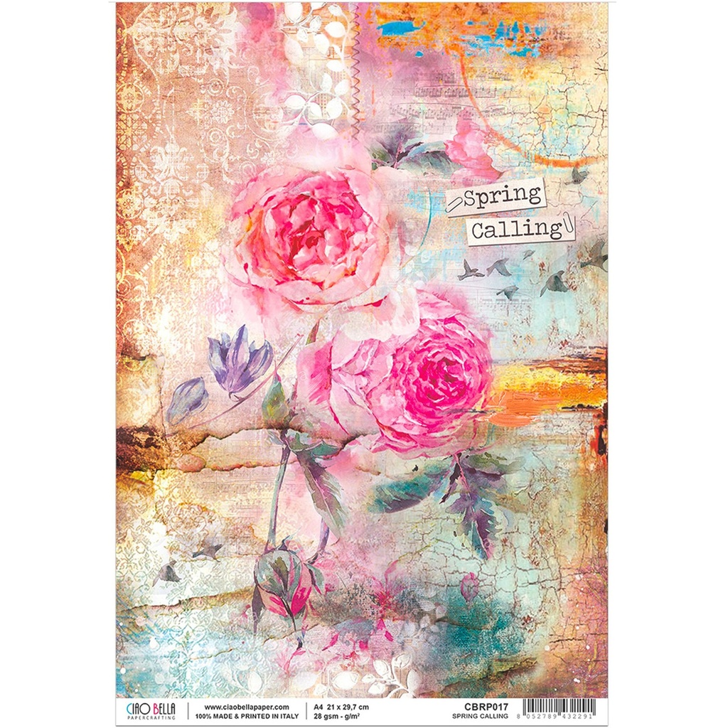 Ciao Bella Paper - Spring Calling A4 rice paper (SINGLE Sheet)