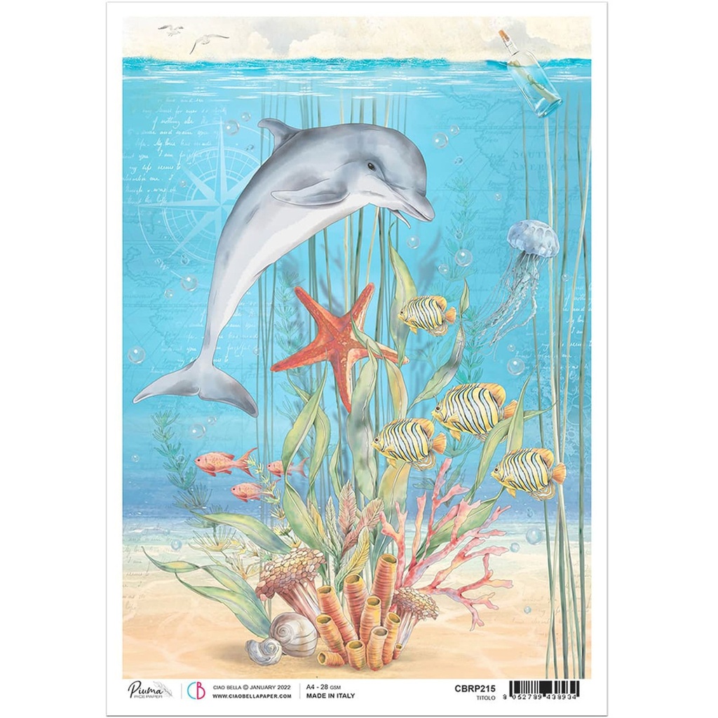 Ciao Bella Paper - Message In A Bottle A4 rice paper (SINGLE Sheet)