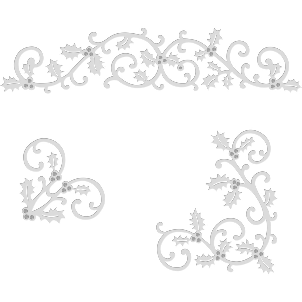 Sweet Dixie Holly & Swirl Embellishment die set