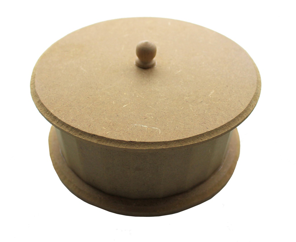 MDF Round Box with lid (18x18x8cm)
