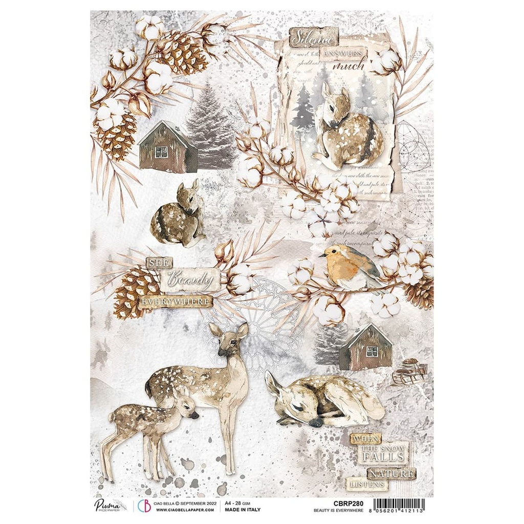 Ciao Bella Paper - Beauty is Everywhere A4 rice paper (SINGLE Sheet)