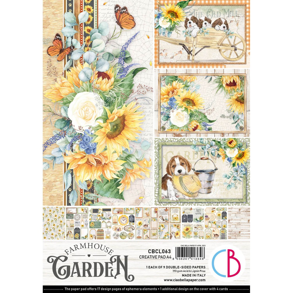Ciao Bella Paper - Farmhouse Garden - A4 Creative Pad 