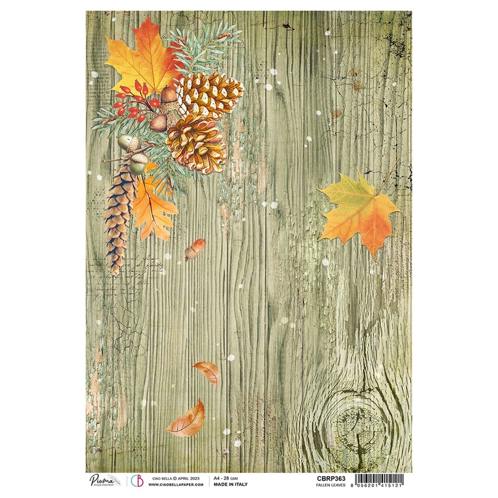 Ciao Bella Paper - Fallen Leaves A4 rice paper (SINGLE Sheet)