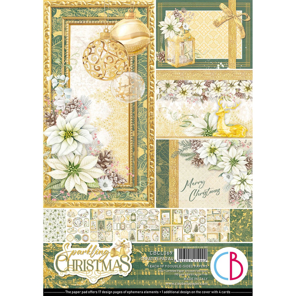 Ciao Bella Paper - Sparkling Christmas - A4 Creative Pad 