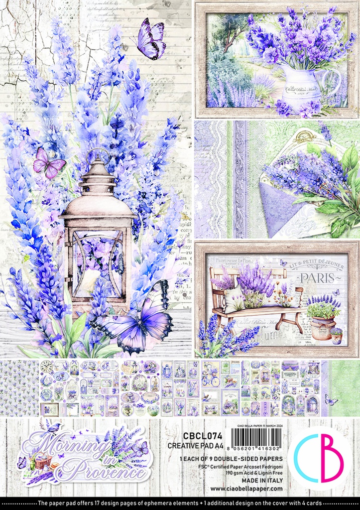 Ciao Bella Paper - Morning in Provence - A4 Creative Pad 