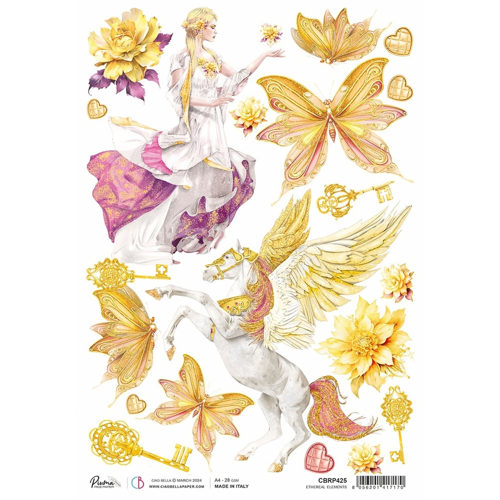 Ciao Bella Paper - Glass Ethereal Elements A4 rice paper (SINGLE Sheet)