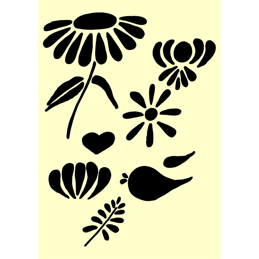 Personal Impressions FolkArt Brush Strokes #1 A5 Mylar Stencil 