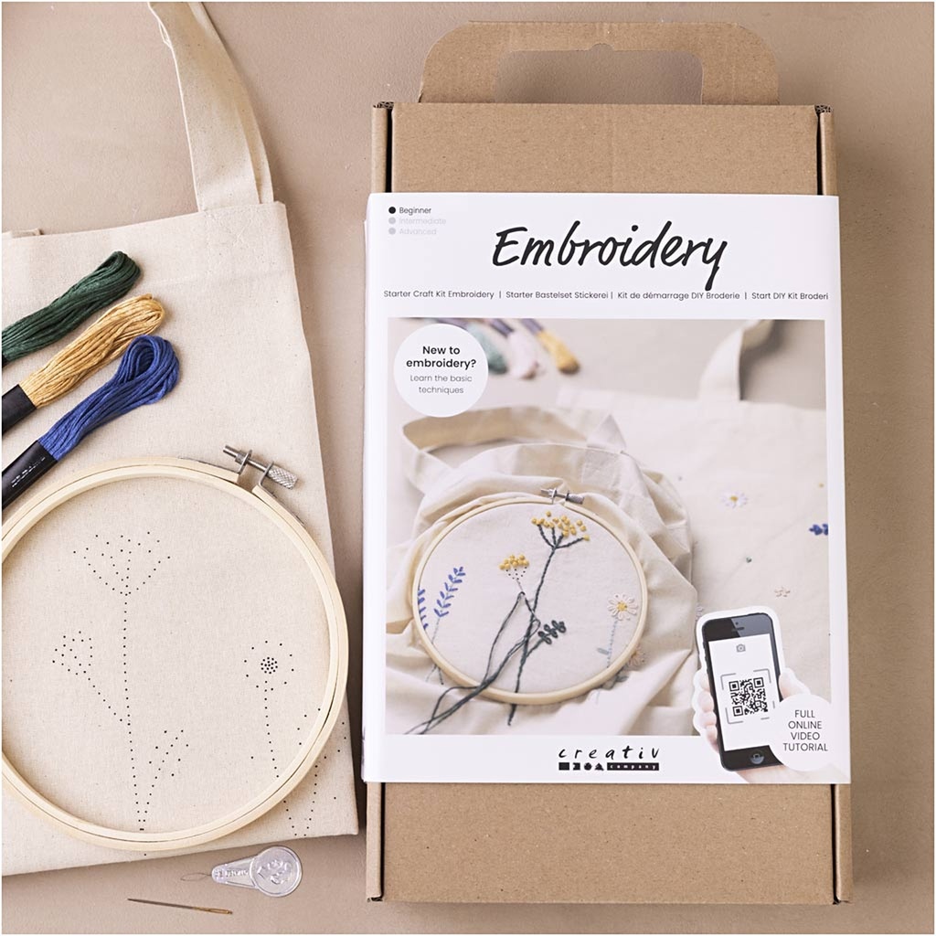 Creativ - Embroidery Starter Craft Kit - Flowers