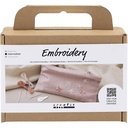 Creativ - Embroidery Mini Craft Kit - Dusty Rose Clutch Bag