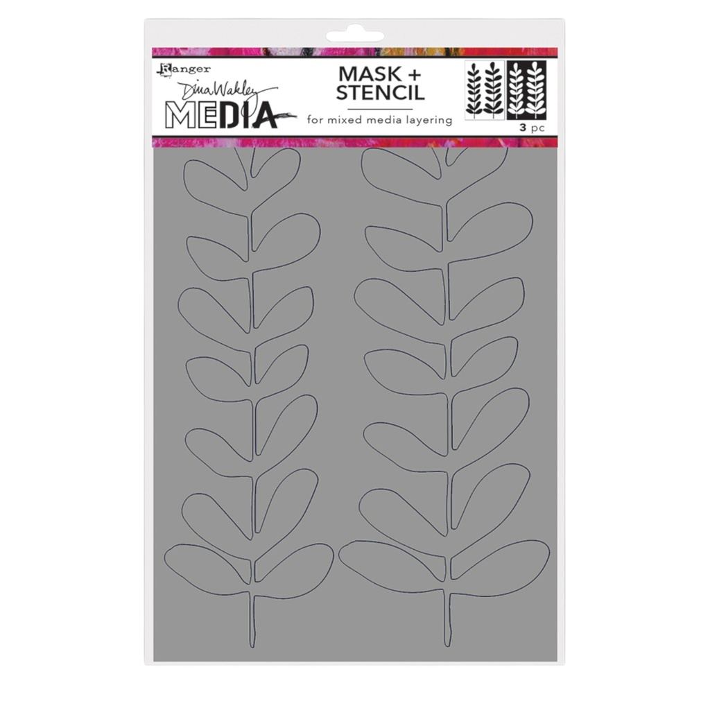 Dina Wakley MEdia Stencil - Branches Redux 