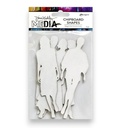 Dina Wakley MEdia Chipboard Shapes - The Women