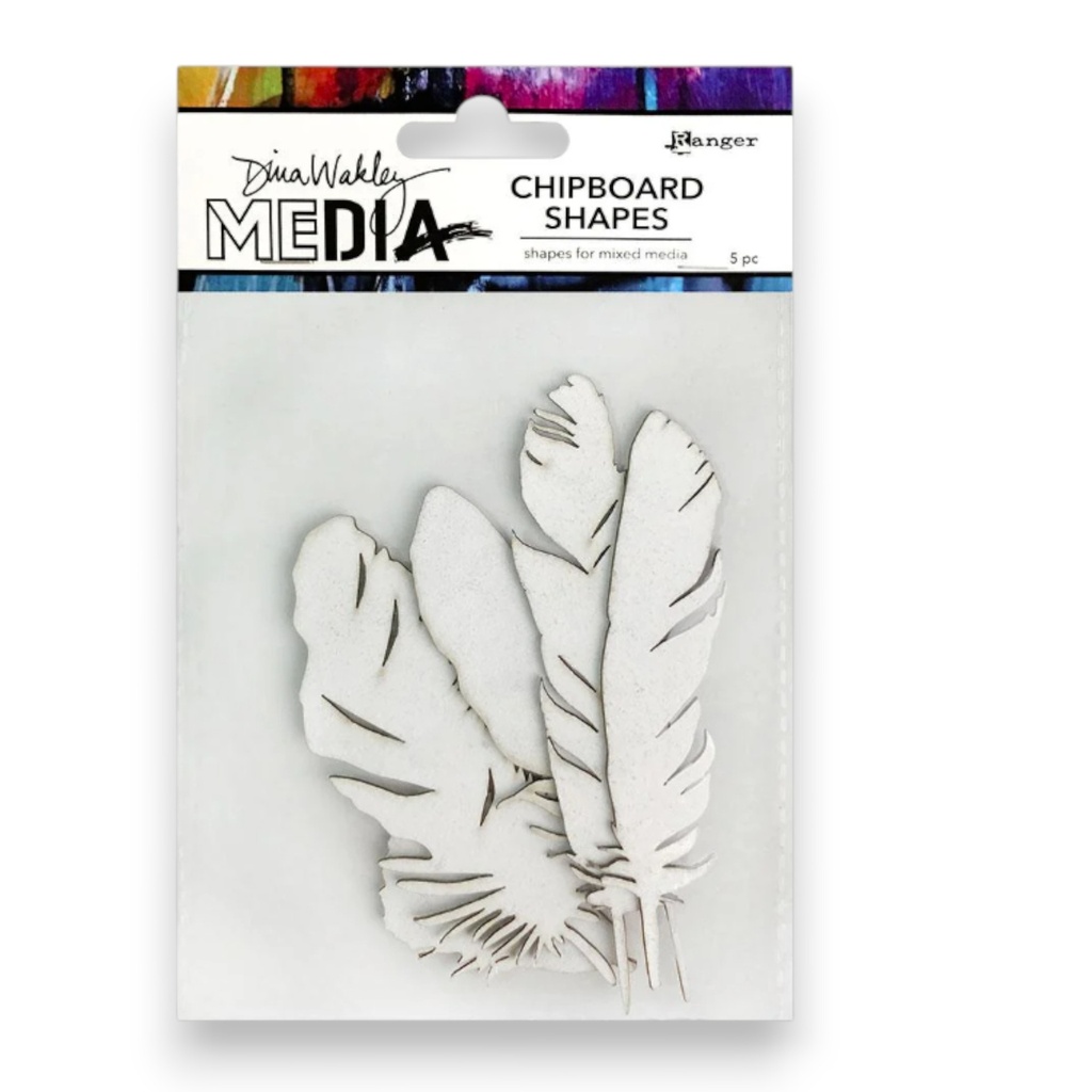 Dina Wakley MEdia Chipboard Shapes - Feathers