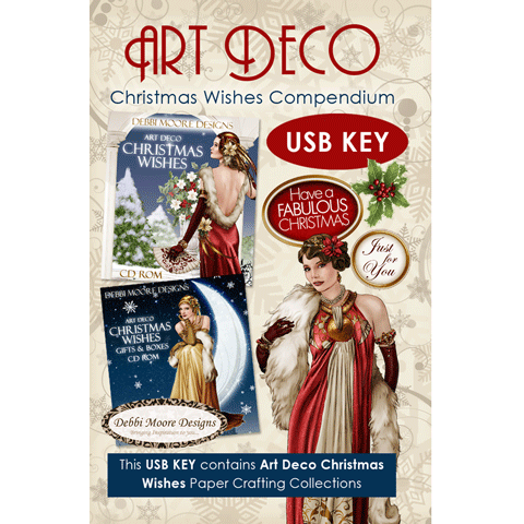Art Deco Christmas Wishes USB