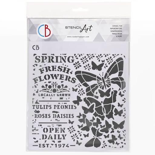 Ciao Bella Paper - Spring Fresh Flowers 8"x8" Stencil