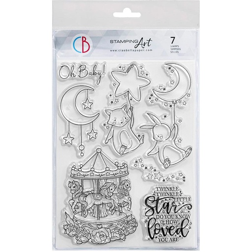 Ciao Bella Paper - Lullabys Carousel 6"x8" Stamp Set  