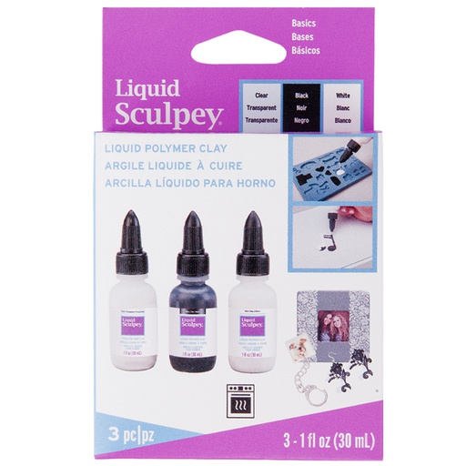 Liquid Sculpey Multipack - Basics: Black, Clear & White (3x1floz)