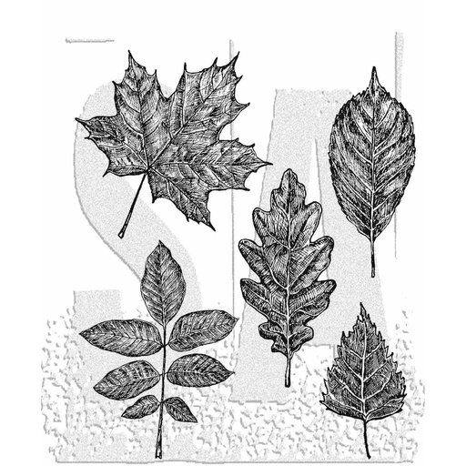 Tim Holtz - Stampers Anonymous Cling Stamps - Sketchy Leaves