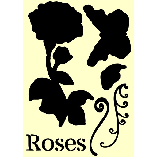 Personal Impressions Roses Silhouettes A5 Mylar Stencil 