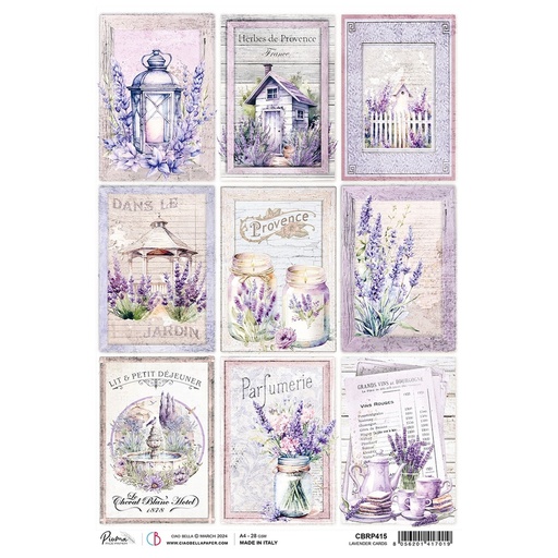 Ciao Bella Paper - Lavander Cards A4 Rice Paper (Single Sheet)