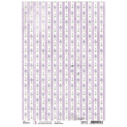 Ciao Bella Paper - Purple Fields  A4 Rice Paper (Single Sheet)