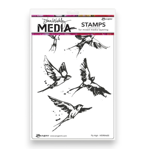 Dina Wakley MEdia Rubber Stamps - Fly High 