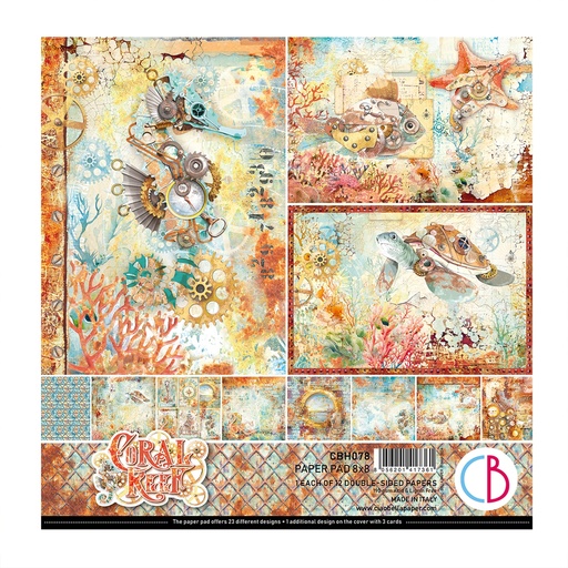 Ciao Bella Paper - Coral Reef - 8"x8" Paper Pad