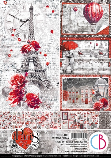 Ciao Bella Paper - Paris Je t’aime - A4 Creative Pad A4 