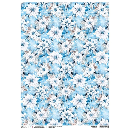 Ciao Bella Paper - Ice Flowers A3 rice paper (SINGLE Sheet)