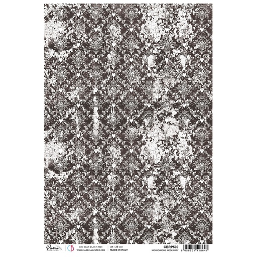 Ciao Bella Paper - Monochrome Modernity A4 rice paper (SINGLE Sheet)